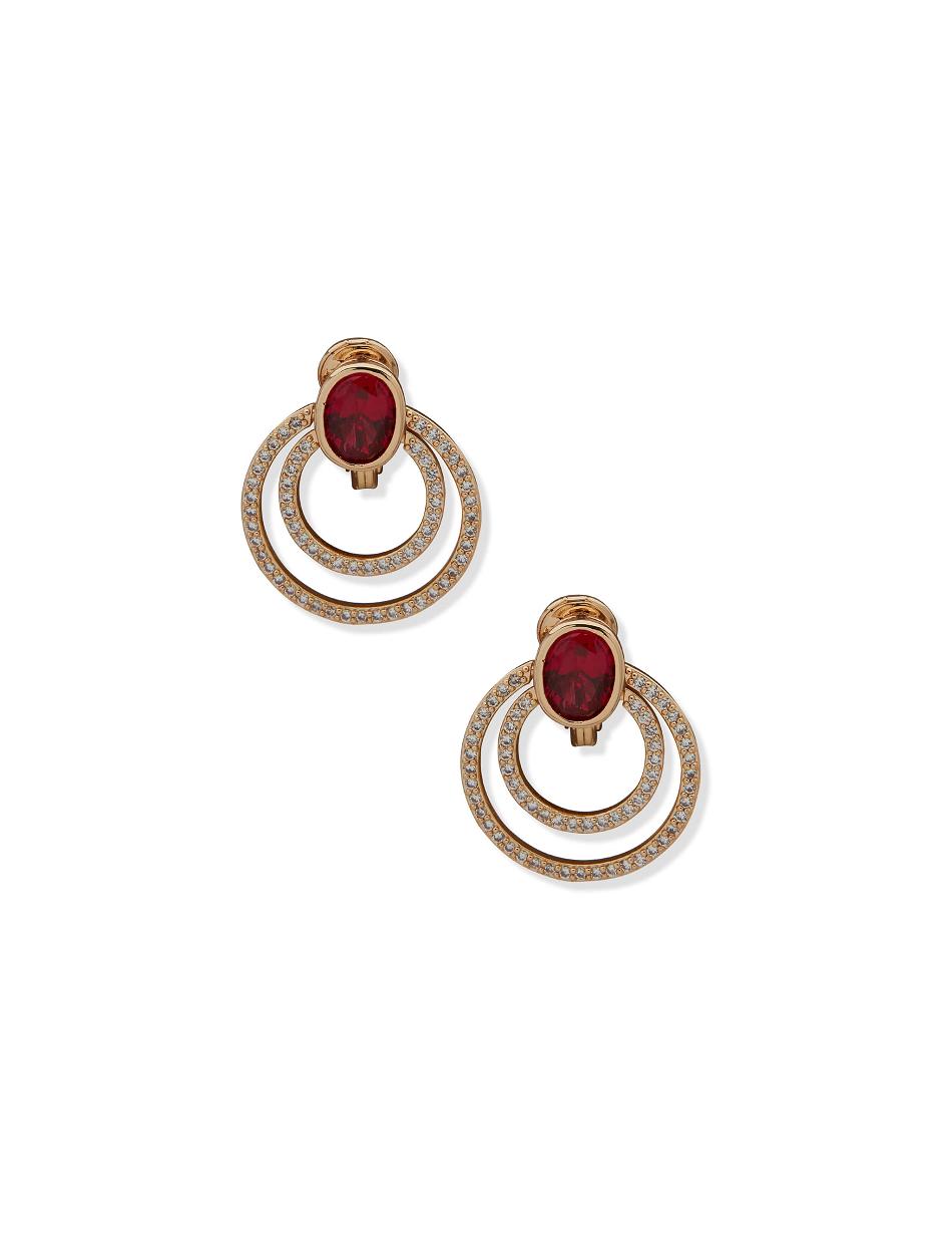 Boucles d'oreilles clip Anne Klein Oval Pave Doorknocker   | VOQ-8205477